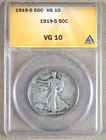 1919-S WALKING LIBERTY HALF DOLLAR ANACS VG10 4658482