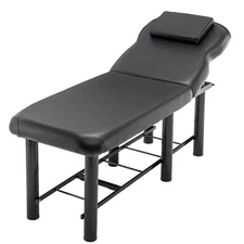 Modern Massage Bed Rectangular Physical Treatment Bed Spa Facial Bed W/Backres
