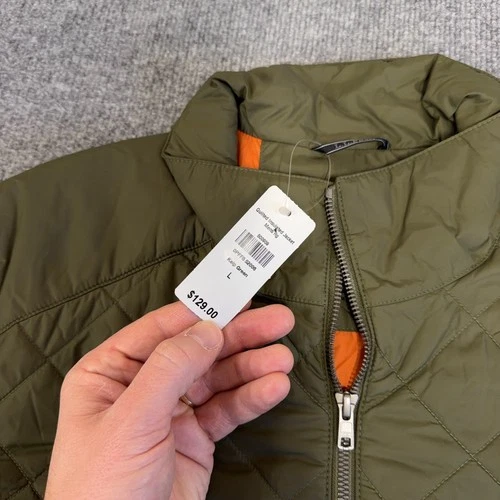 LL Bean Jacket Men Large Kelp Green Quilted Insulated Full Zip Utility NEW image 4