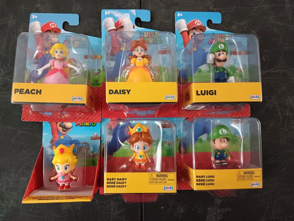 *免费送货* 9 包婴儿 + 成人 DAISY PEACH LUIGI 超级马里奥任天堂 Jakks — 第 2/4 张图片