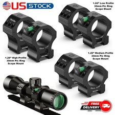 30mm Scope Mount Rings with Level Bubble Low/Middle/High Profile Picatinny Mount