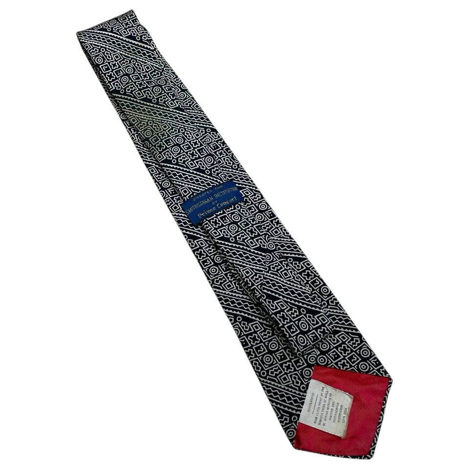 "Corbata Smithsonian vintage - arte africano estampado de tela de barro toda seda 55""" Foto 2 de 4