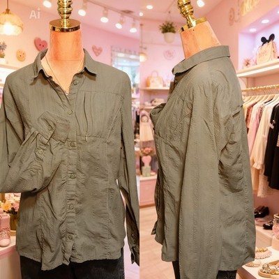 Crane Damen Freizeit Blus Olive Atmungsaktiv Gr. 40/42