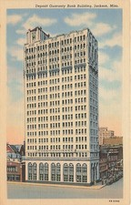 Postcard MS: Deposit Guaranty Bank Building, Jackson, Mississippi Linen