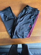 Adidas Climacool Track Pants Women s Hot Pink Soccer Stripe Zip-Ankle Size 2XL