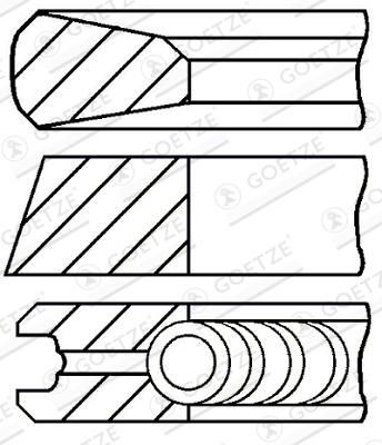 Goetze Engine Kolbenringsatz 08-785200-00 FüR Ford-image
