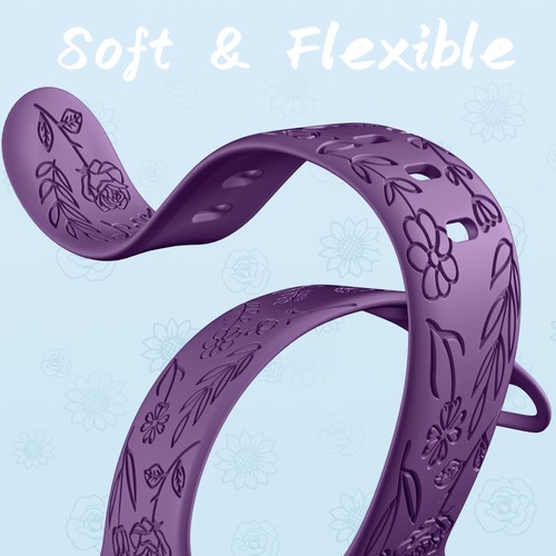 Apple Watch Band 6 Pack 44mm 45mm 49mm Floral Silicone Strap iW42-DH-XRKMG-07 - Picture 5 of 5