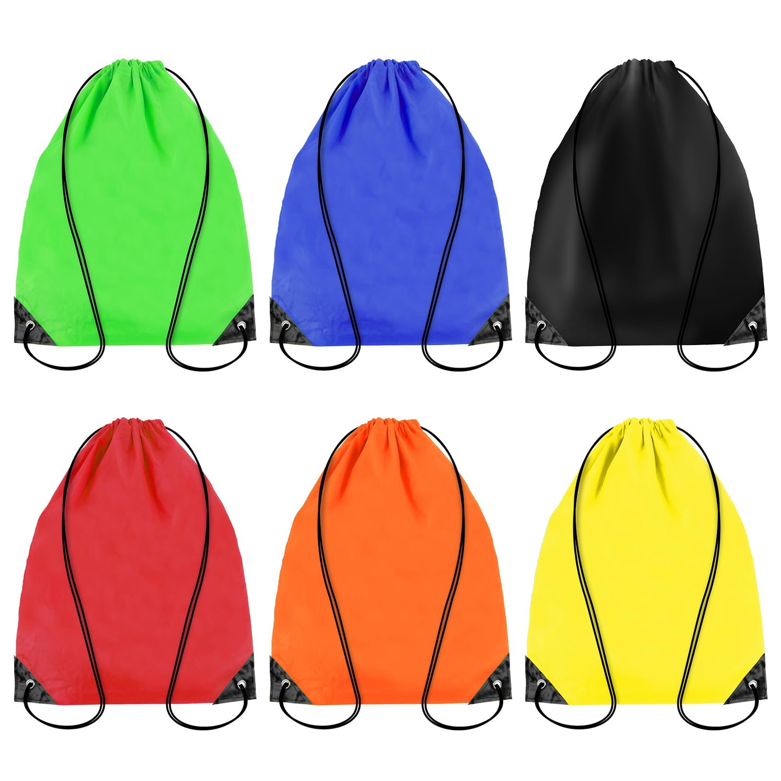 6PCS Drawstring Backpack - Drawstring Gym Bag Waterproof Bags Bulk String Bac...