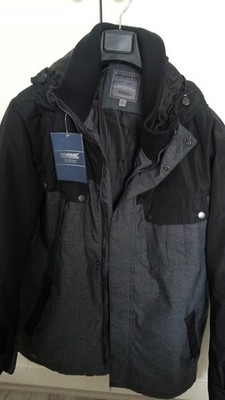  New Regatta Men s Grey Waterproof Hooded Rain/ Wind Jacket Size Large 