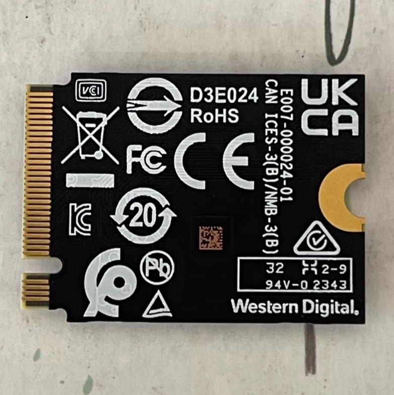 WD SN740 SDDPTQE-2T00 2TB M.2 2230 SSD NVMe PCIe4x4 For Steam Deck