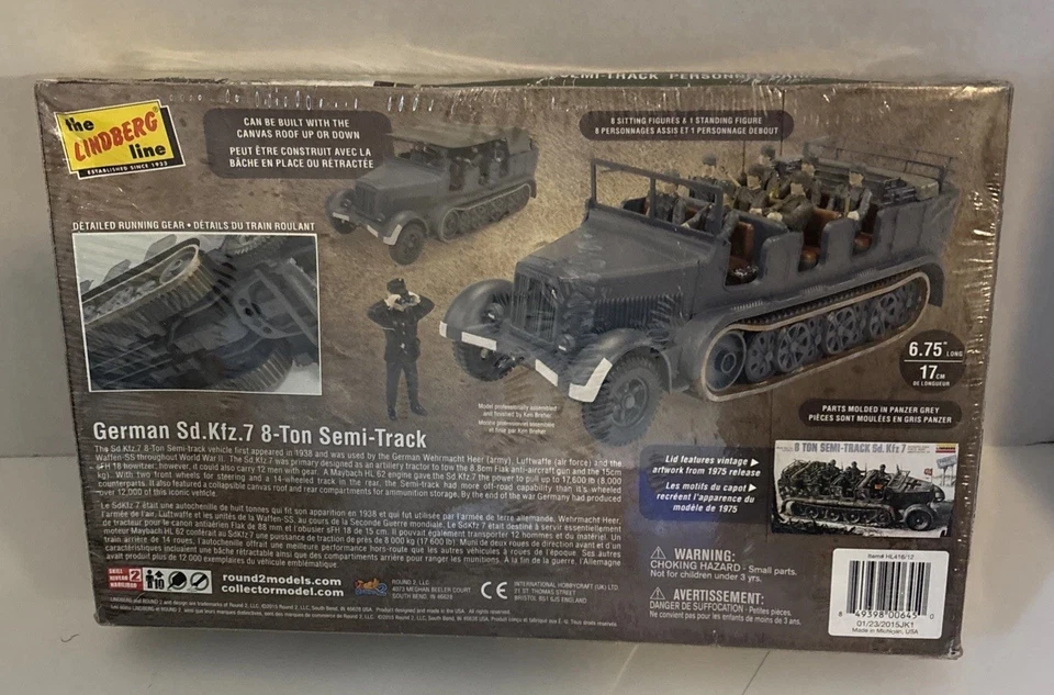 WW11 Alemán Sd.Kfz.7 8 Ton Semi-pista 1:40 Modelo Kit Nuevo En Caja Caja Sellada Foto 4 de 4