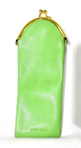 Kate Spade Wink Wink Soft Eyeglasses Case with Gold Color Kiss Lock Closure