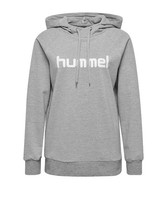 Kapuzenpullover Damen 2XL Grau Melange Hmlgo Cotton Logo Hoodie Von hummel