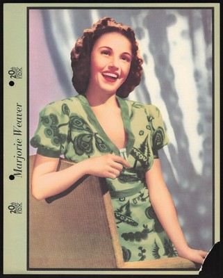 1940 Dixie Cup Lid Premium Movie Stars Marjorie Weaver *T577