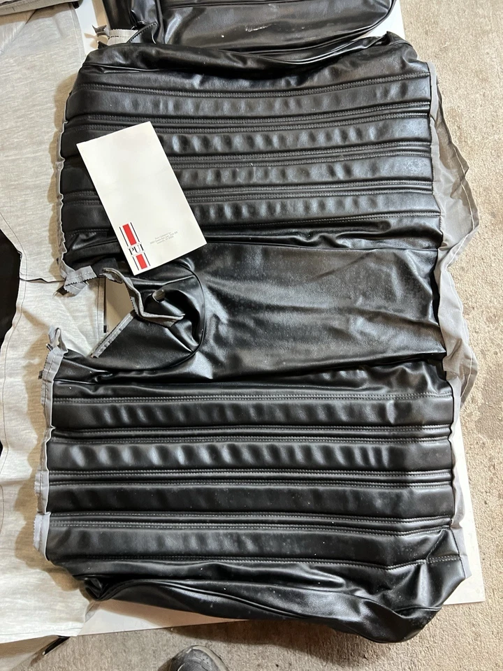 1966 Chevrolet Impala/SS 2 Black Front Bucket Seat Covers+Rear Bench Vintage - Image 3 of 4