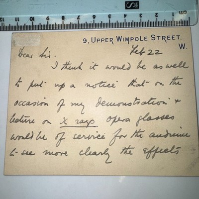 Henry Lewis Jones Chirurg 2p Autogramm Brief re Opernbrille für Röntgenvortrag