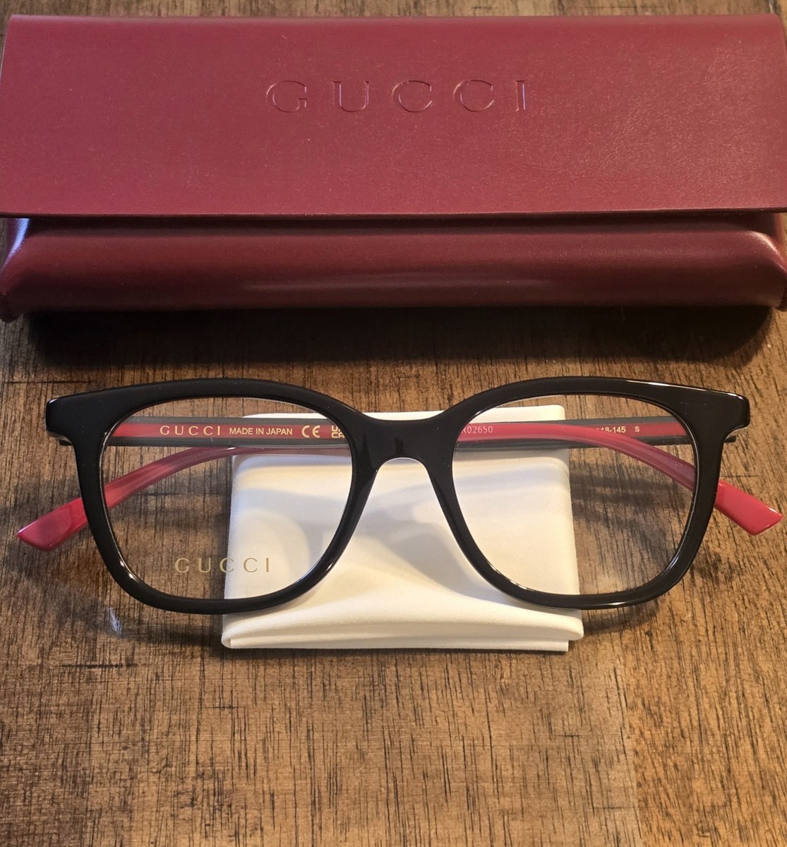 Gucci GG1864O 001 Black Green Red Demo Lens 50 mm Women's