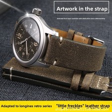 For Longines Heritage Military Marine Nationale Genuine Leather Watch Band Strap