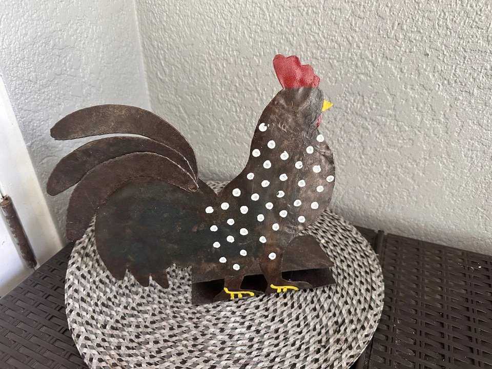 Tope de puerta de metal blanco negro gallo Foto 3 de 4