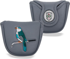 Golf Mallet Putter Cover, Golf Club Cover with Strong Magnetic Closure, PU Leath