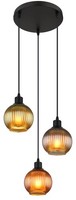 Globo Zumba HäNgeleuchte Metall Schwarz Matt, 3X E27, 120 Cm, IP20, Design-Stil,