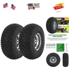 2-Pack Replacement 15 x 6.00-6 Tire and Wheel Assemblies for Riding Lawn Mowe...