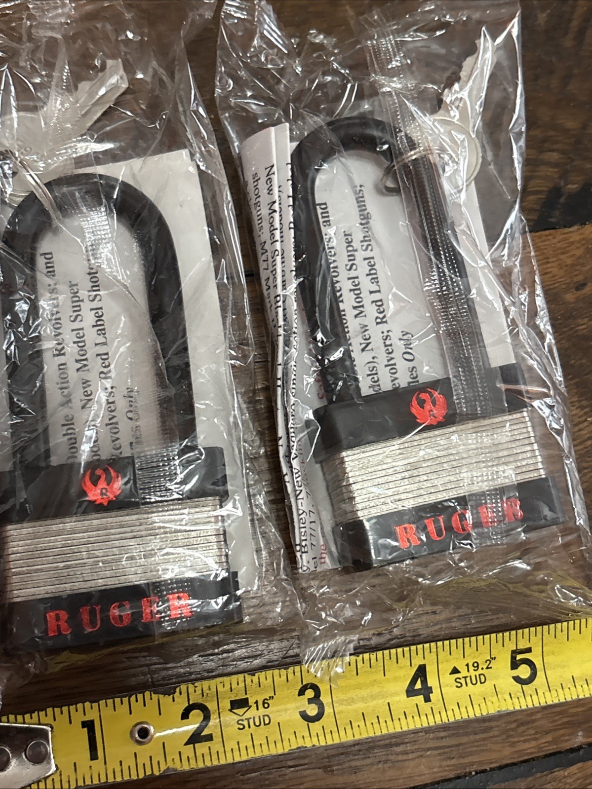 Lot of 2 RUGER ~ FACTORY GUN TRIGGER LOCKs ~ 2 KEYS each ~ MODEL 5025 ~ NEW!