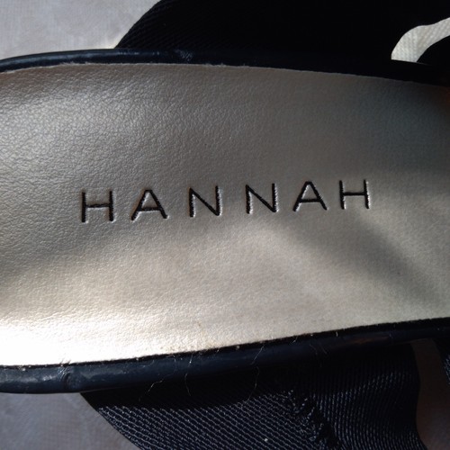VTG? Hannah Women's/Youth Black Cloth Open Toe Sandles Pumps Boho Size 6.5 - Picture 11 of 13