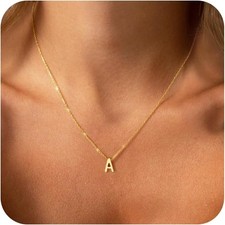 Initial Necklace Gifts for Women Girls Kids Christmas - Dainty A