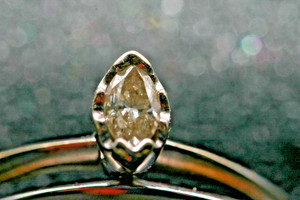 Marquise Real Diamond Wedding & Engagement Ring Set, 14kt White Gold, Size 4.25