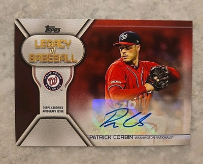 #ad 2019 Topps Update Legacy of Baseball Red 25 Patrick Corbin Auto #LBA PC $11.99