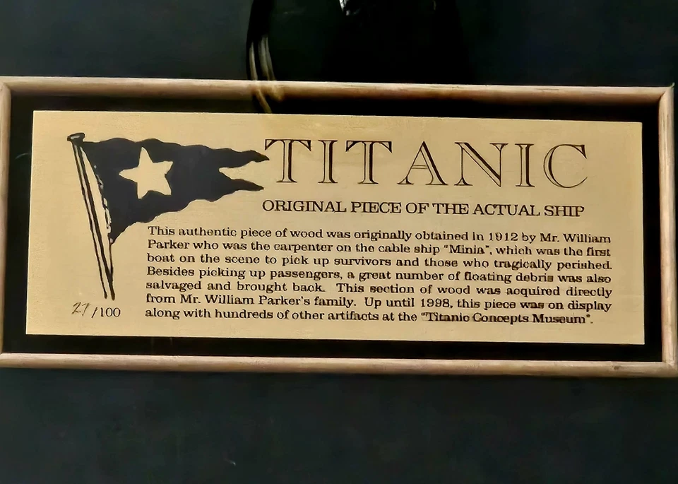 PIEZA REAL RMS TITANIC recuperada en 1912 del Museo Titanic Concepts ¡¡RARA!!! Foto 4 de 4