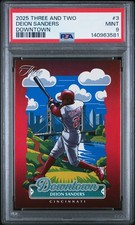 2025 Panini Three and Two Downtown Deion Sanders #3 PSA 9