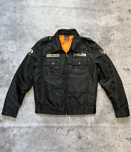 Diesel Vintage Nylon Bomberjacke G-Police Gr. M Herren 90er Full Zip schwarz