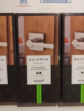 BALDWIN PRESTIGE SPYGRASS SATIN NICKEL HALL CLOSET PASSAGE DOOR HANDLE LEVER LOC