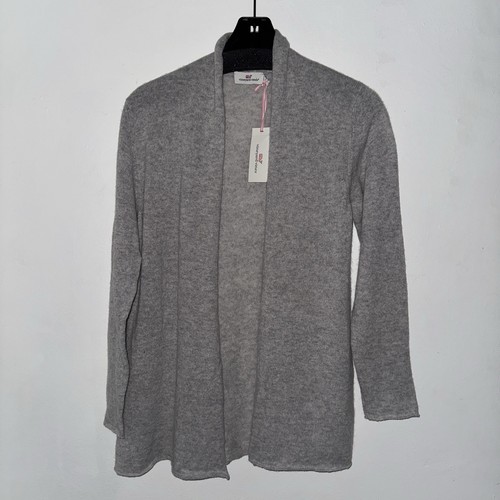 Vineyard Vines Italian Pure Cashmere Duster Open Front Cardigan Grey XL;NWT - Picture 2 of 15
