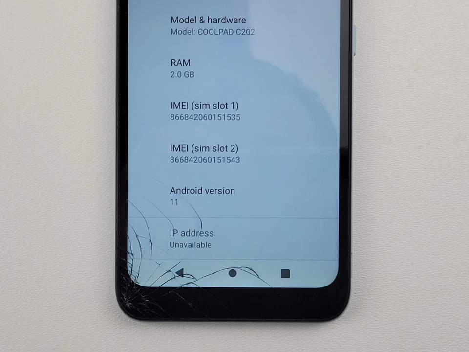 Smartphone Coolpad C202 - 32GB - Azul (GSM Desbloqueado) Doble SIM - AGRIETADO - H3423 Foto 3 de 4