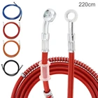 1Pcs 220 cm 28° Banjo M10 Brake Line for Motorcycle Motocross Scooter ATV, Black
