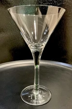 TANQUERAY Gin No. TEN Green Teardrop Filament Stem Martini Glass ~ PRISTINE!