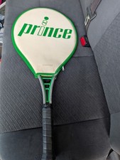 PRINCE CLASSIC GREEN ALUMINUM 4 1/8 TENNIS RACQUET 1982 WITH COVER VINTAGE RARE