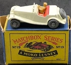 Matchbox Moko Lesney #19 MG Sports Car with Metal Wheels Mint in Box