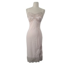 Vintage Charmode Sears Nylon Lace Full Slip Dress Sz 32 Pink Romantic Coquette