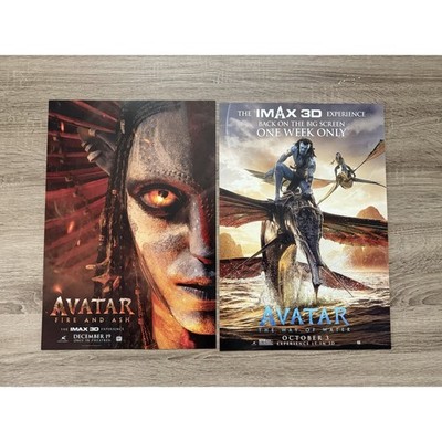 Avatar Way Of the Water Fire & Ash Double sided IMAX Posters Size 13 X 19