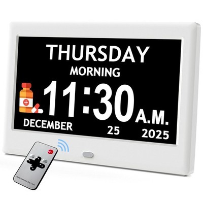 7'' Dementia Clock For Seniors, Large Display Digital Clock With Date, Time, ...
