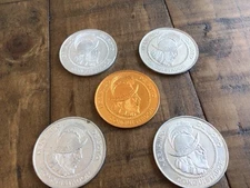 5 Hernando Desoto Conquistador Aluminum Coins Bradenton FL Desoto Celebration