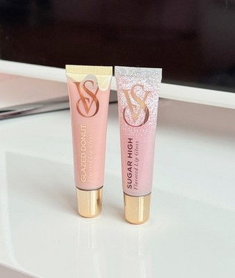 2x Victoria s Secret Flavored Lip Gloss SUGAR HIGH & GLAZED DONUT NEU! 