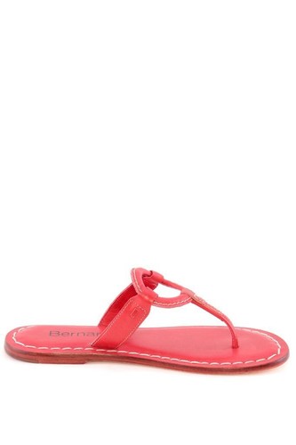 Tanga Sandalia Bernardo Matrix ROSA VIVO Correa en T Puntada de Cuero Chanclas Rojo - Imagen 7 de 7