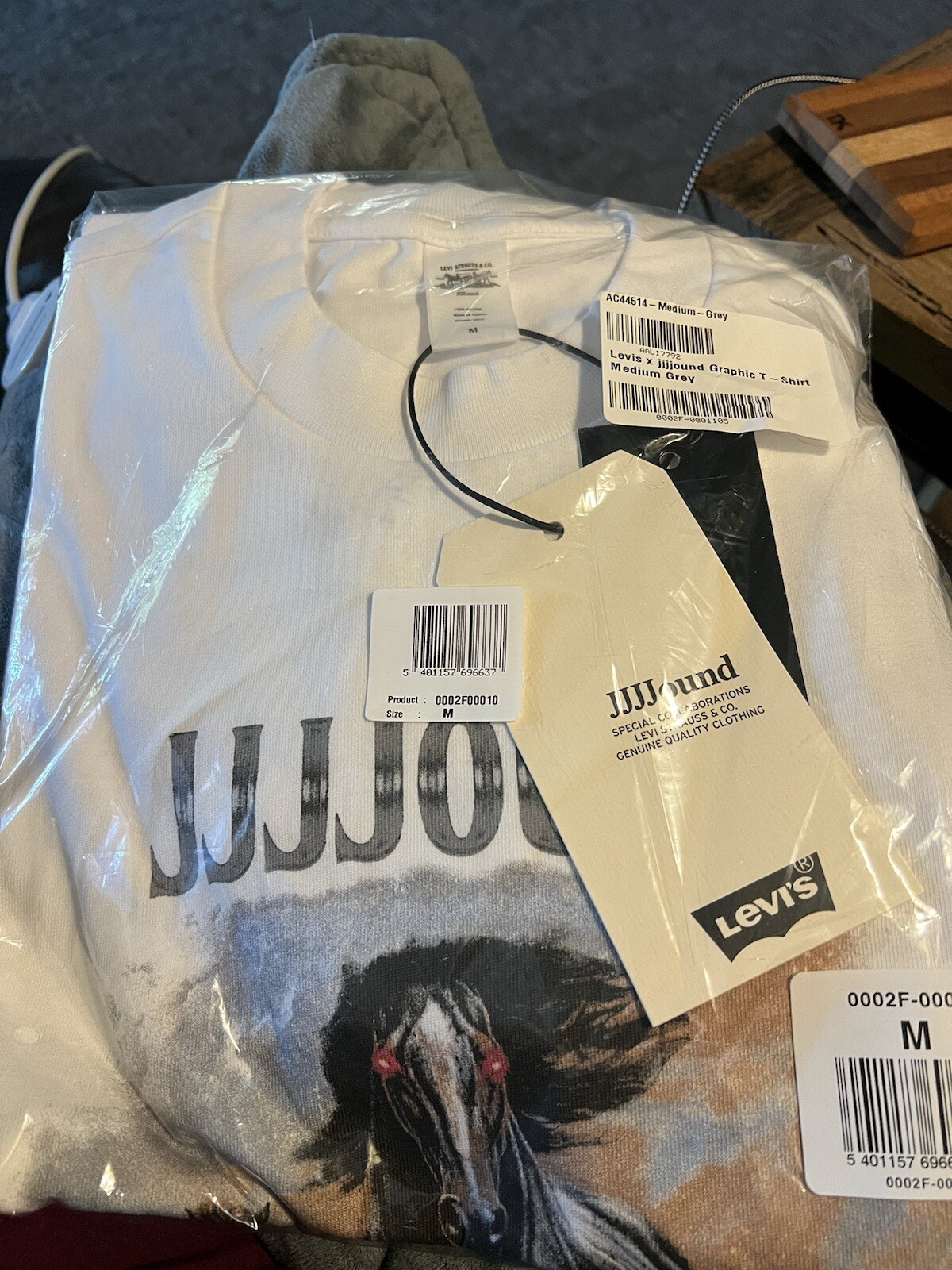 Levi's x JJJJound Horse Graphic Tee White Size Medium Sold Out Ready To Ship image 4
