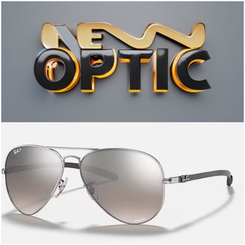 RayBan CHROMANCE FIBRA DE CARBONO Silver Mirror RB8317CH 003/5J Polarized New - Bild 1 von 5