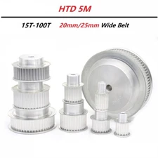 5M Timing Belt Pulley HTD Pitch 5mm 15T-100T Width 20mm/25mm Process Hole Bore